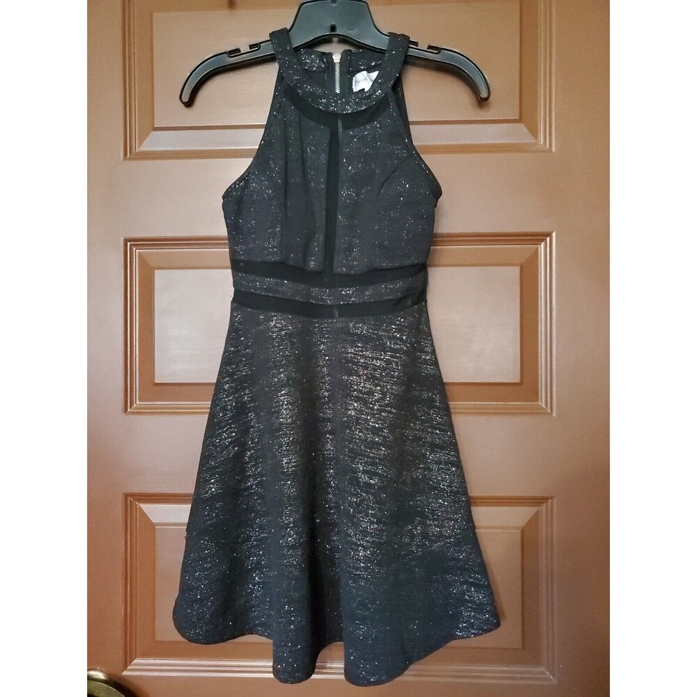 Emerald Sundae Multi-colored Sparkle Black Mesh Cocktail Dress Size Small
